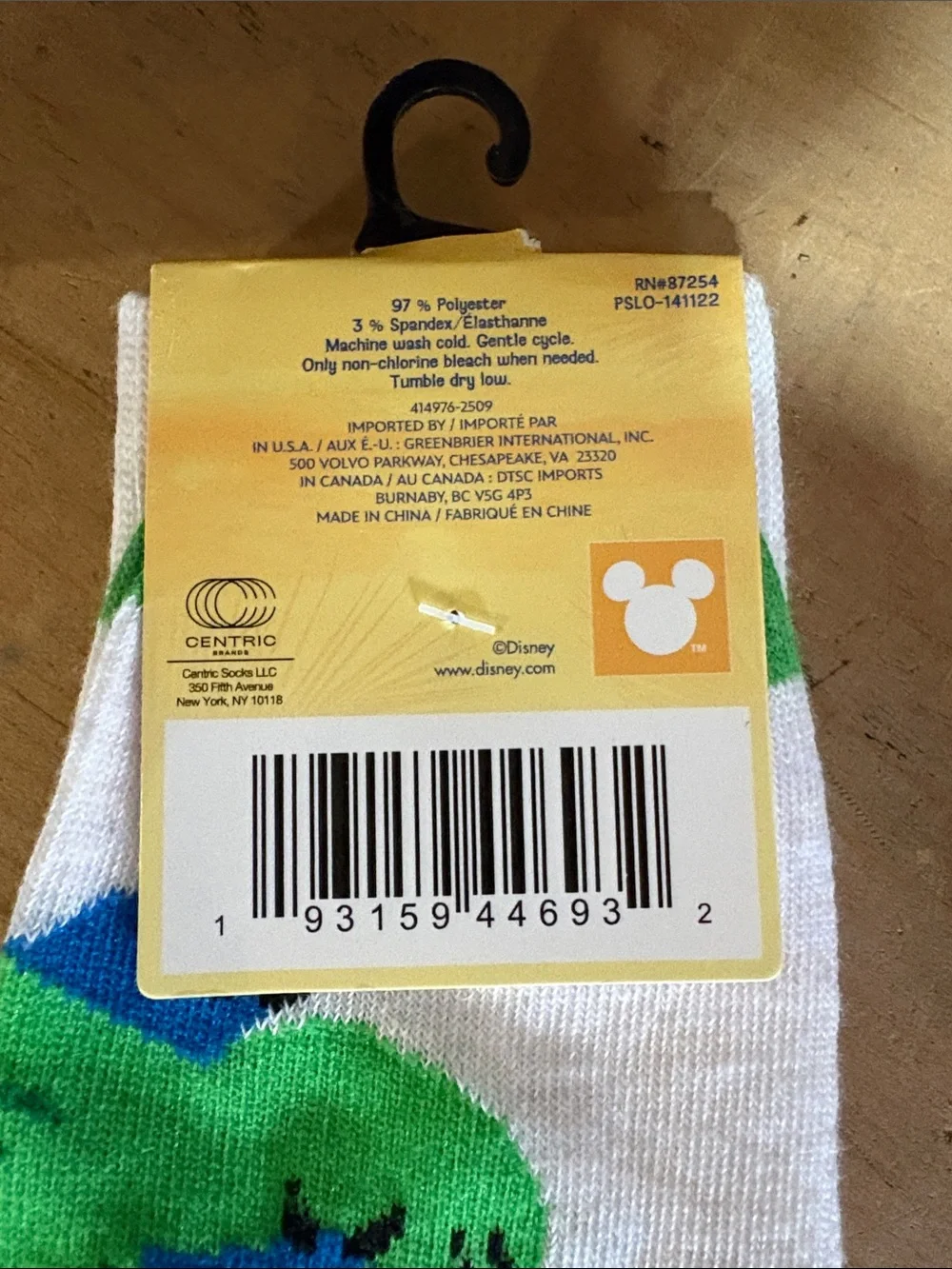 Disney Stitch Crew Socks - Blue, Green & White